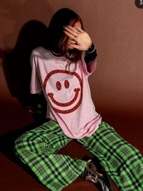 Dressed In Lala Pink Smily Tee S/M